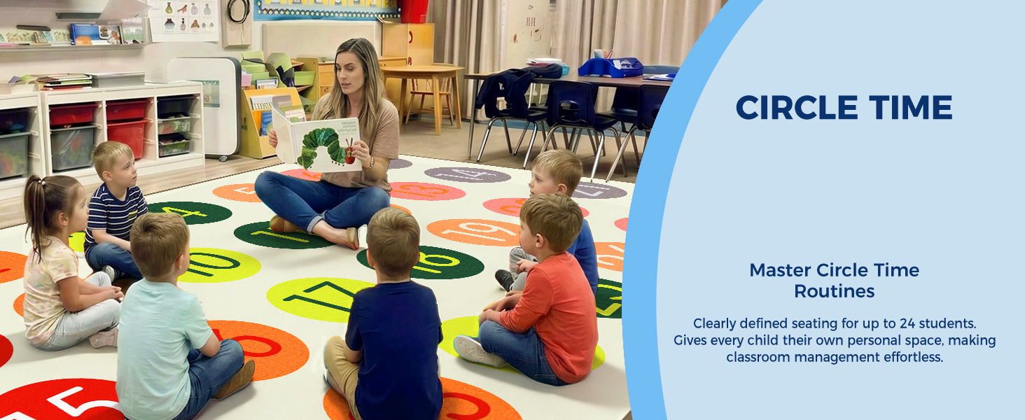 Pastel Number Classroom Rug classroom rug scene image 8
