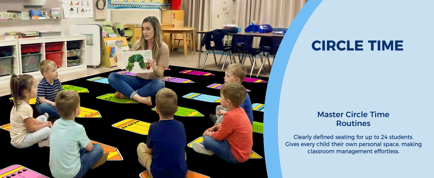 Vertical Pencil Classroom Rug classroom rug scene image 8