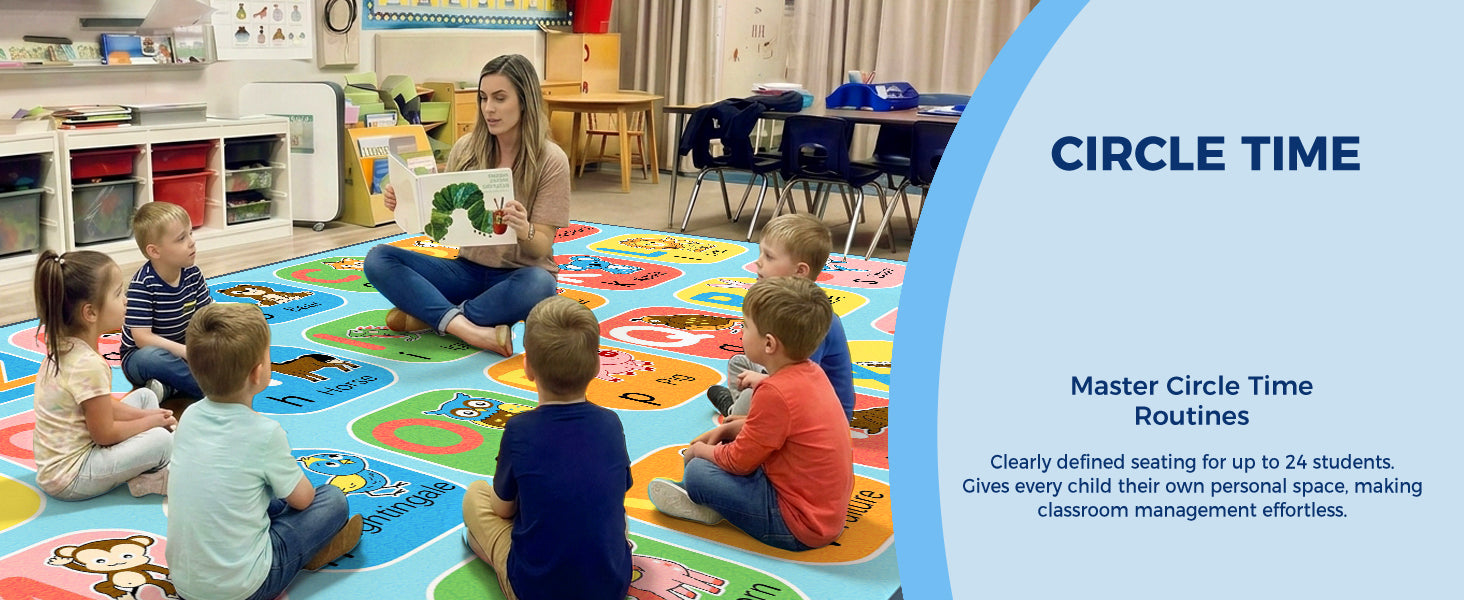 Color Block Animal Alphabet Classroom Rug classroom rug scene image 8