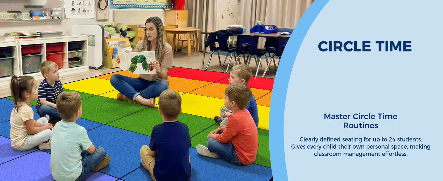 Rainbow Classroom Rug classroom rug scene image 8