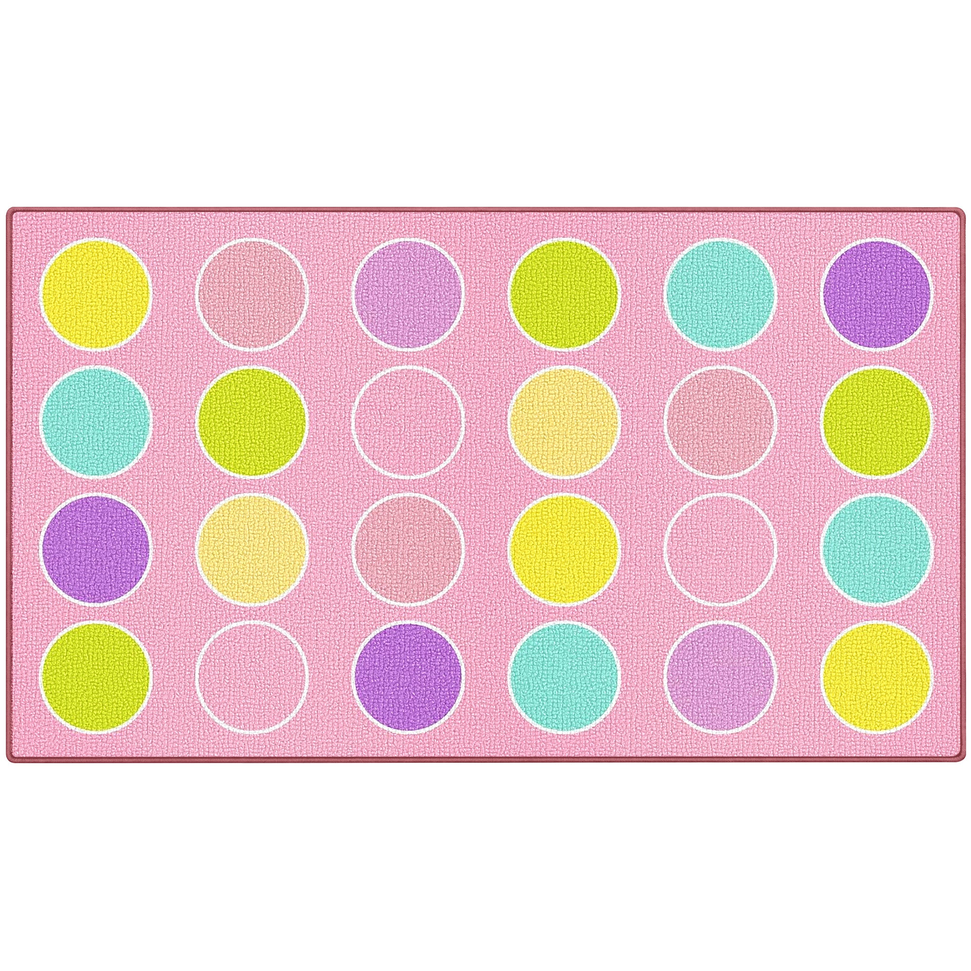 Pink Pastel Dots Classroom Seating Rug