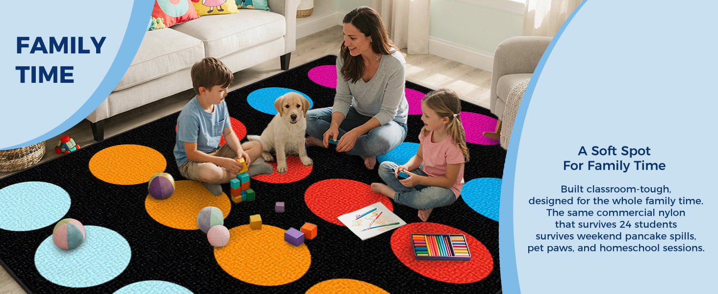 20-Spot Color Circle Classroom Rug classroom rug scene image 5