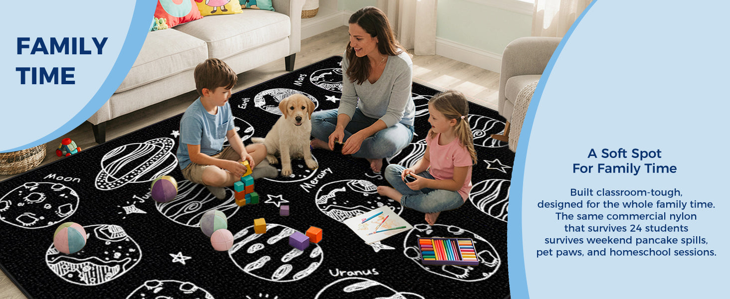 20-Seat Solar System Classroom Rug classroom rug scene image 5