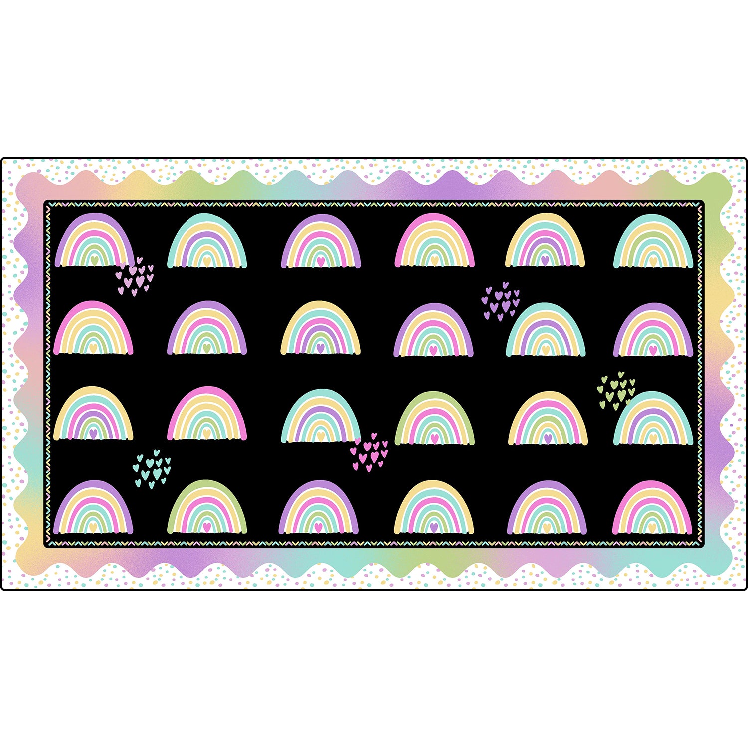 Classroom Rug Stain-Resistant Rainbow Arches Heart By Booooom Jackson