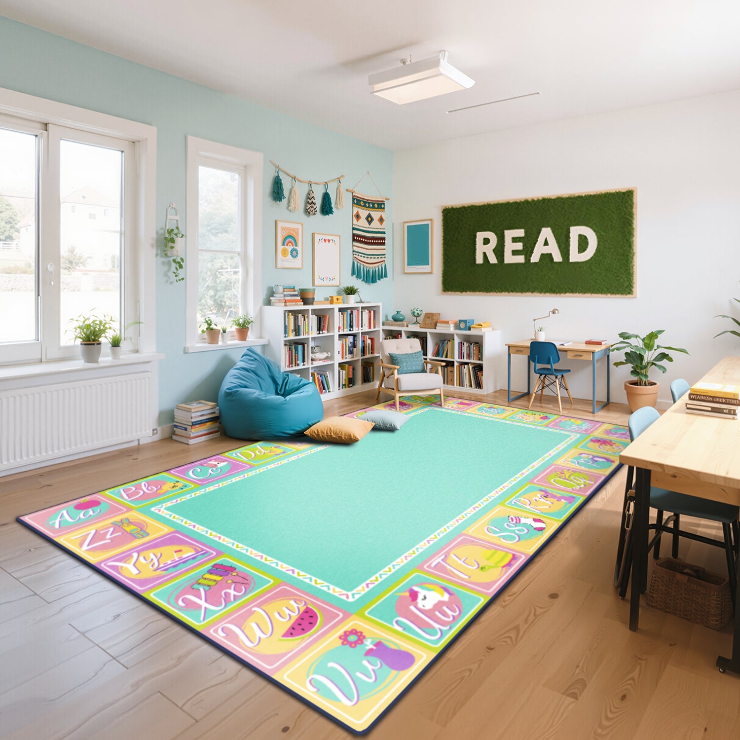 Classroom Rug Stain Resistance Alphabet Seating By Booooom Jackson