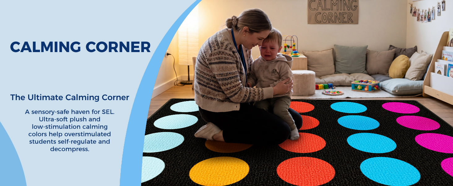 20-Spot Color Circle Classroom Rug classroom rug scene image 6