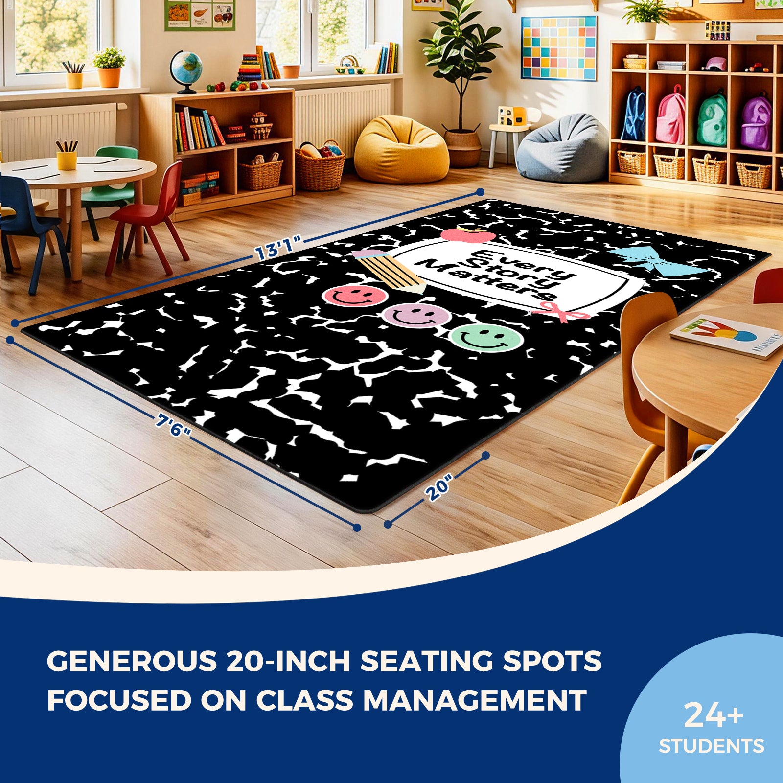 Cow Print Reading Classroom Rug