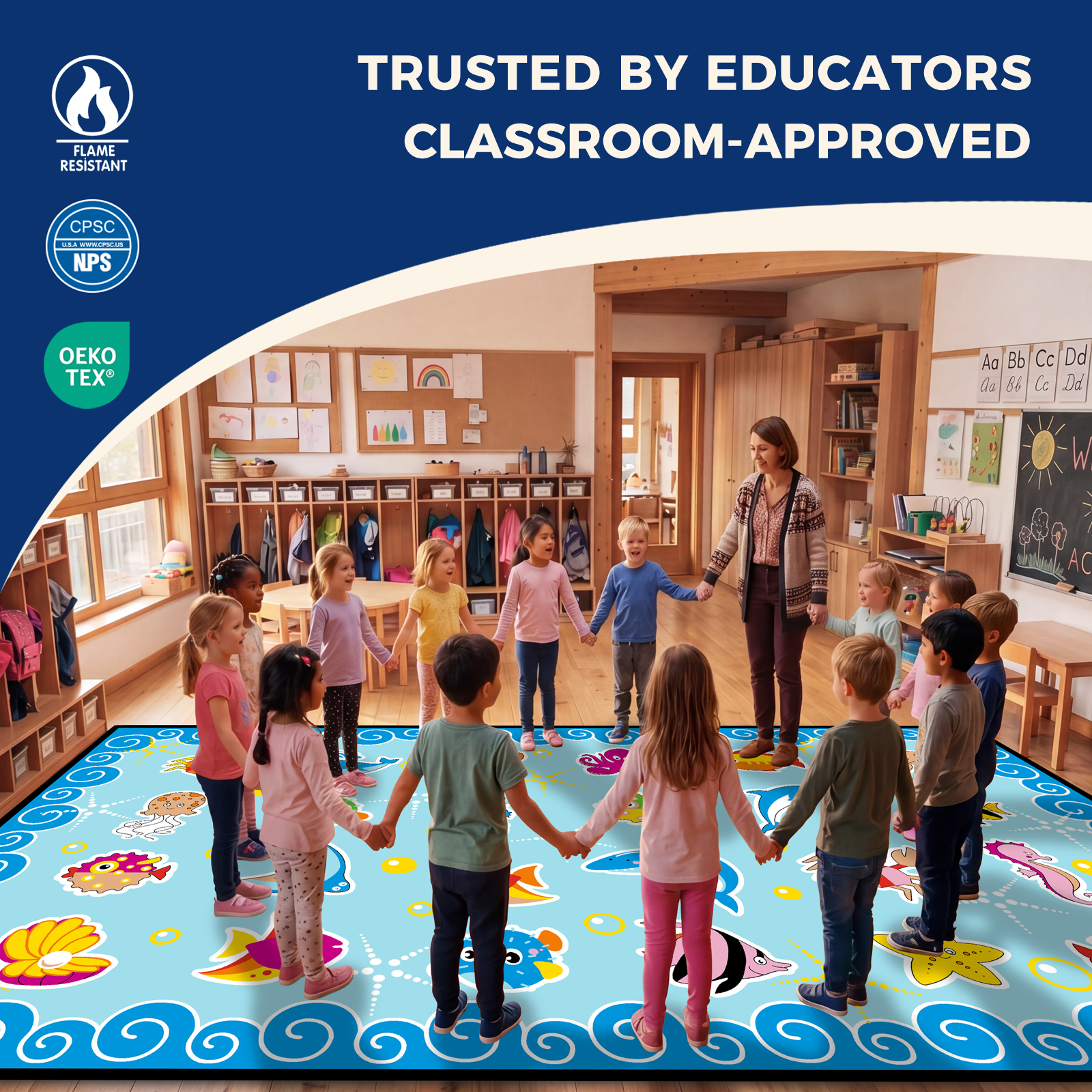 Ocean Animals Classroom Rug