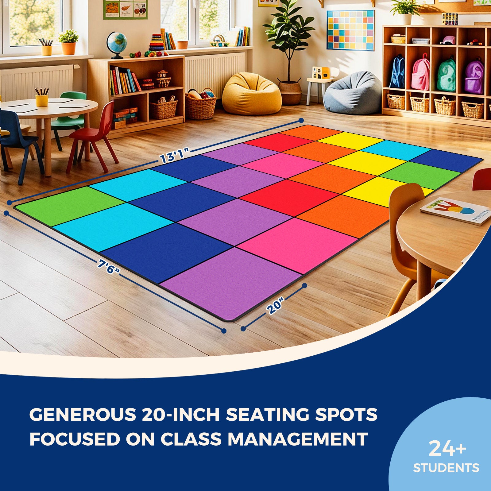 Color Block Classroom Rug