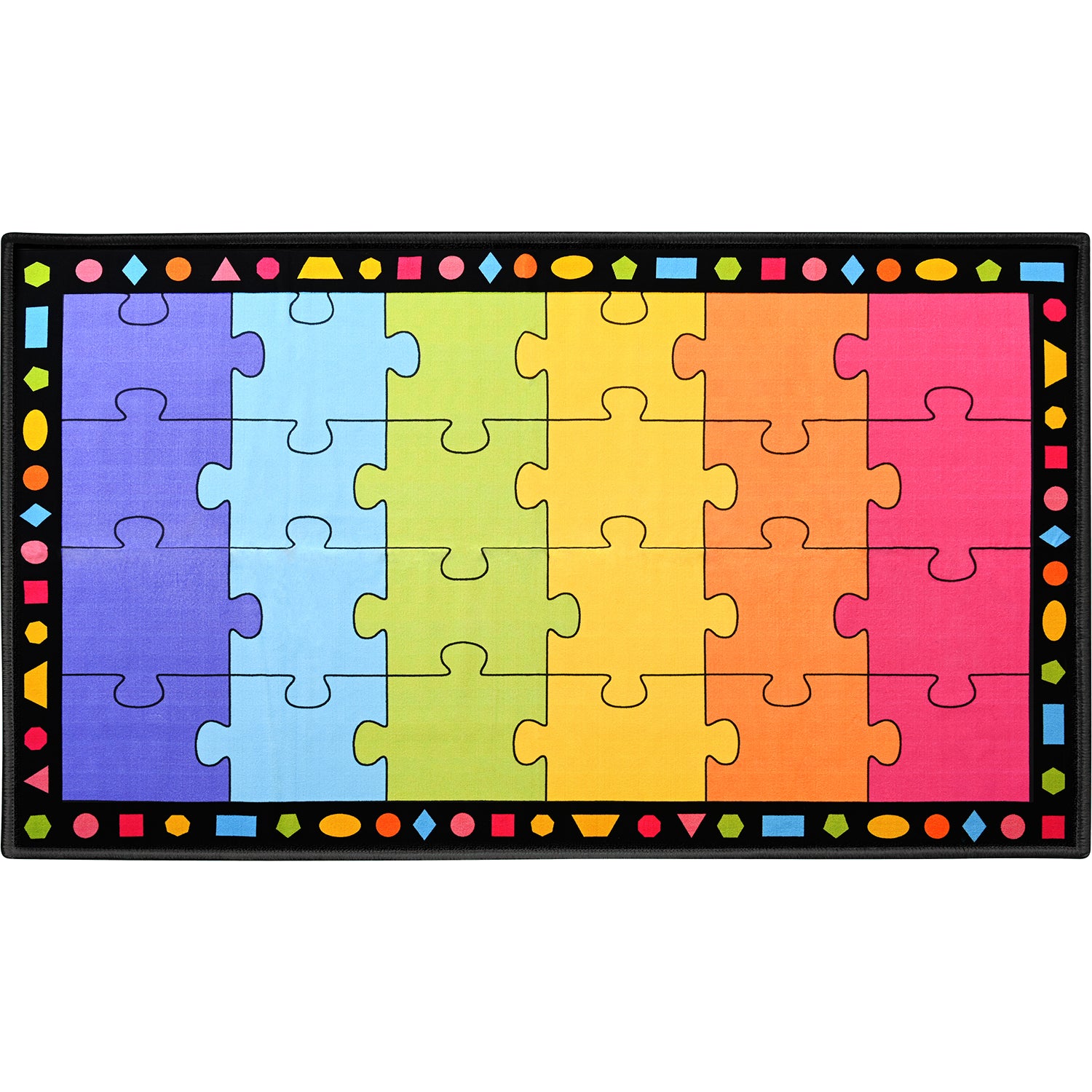 Colorful Puzzle Seating Rug: Classroom Activity Design
