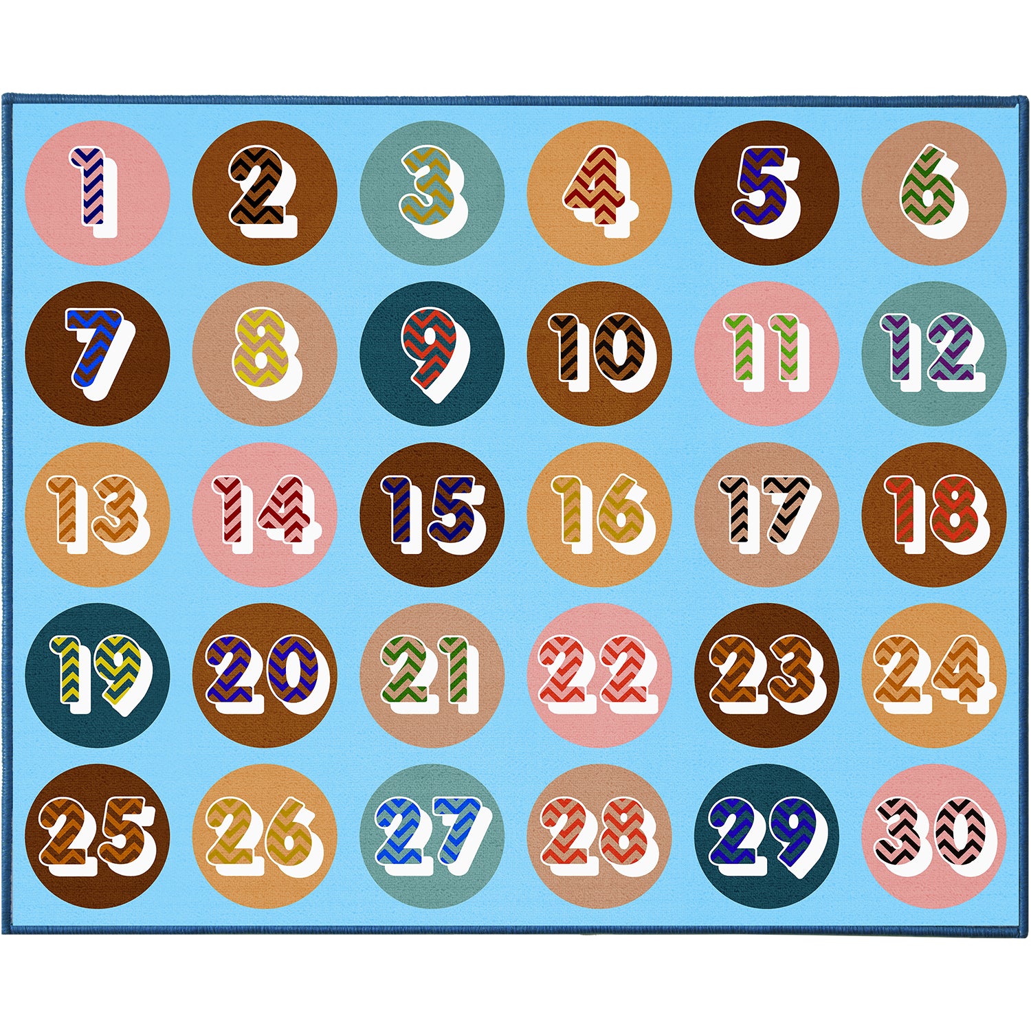 Number-Lite Sit Spots Classroom Rug