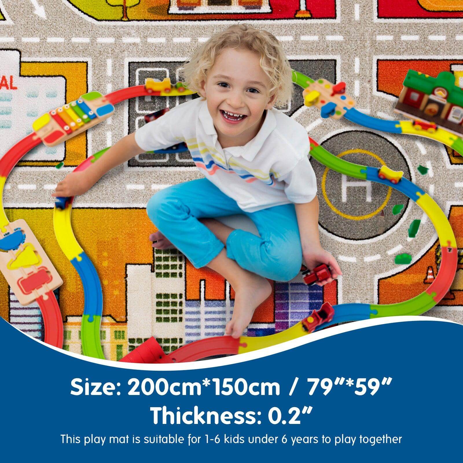 79”x59“-79"x39"-59"x31 Children Educational Road Traffic Themed Town Play Carpet-Boooooom Jackson Carpet Cheap Kids Rugs For Playroom and Bedroom 04