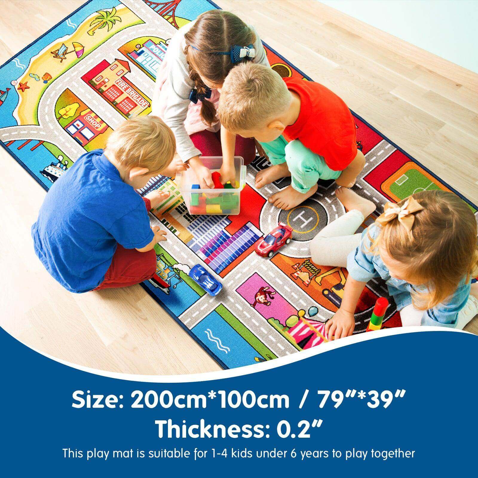 79”x59“-79"x39"-59"x31 Children Educational Road Traffic Themed Town Play Carpet-Boooooom Jackson Carpet Cheap Kids Rugs For Playroom and Bedroom 05