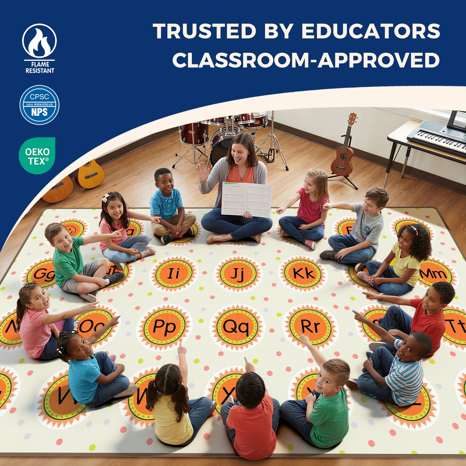 Sunshine Alphabet Classroom Rug