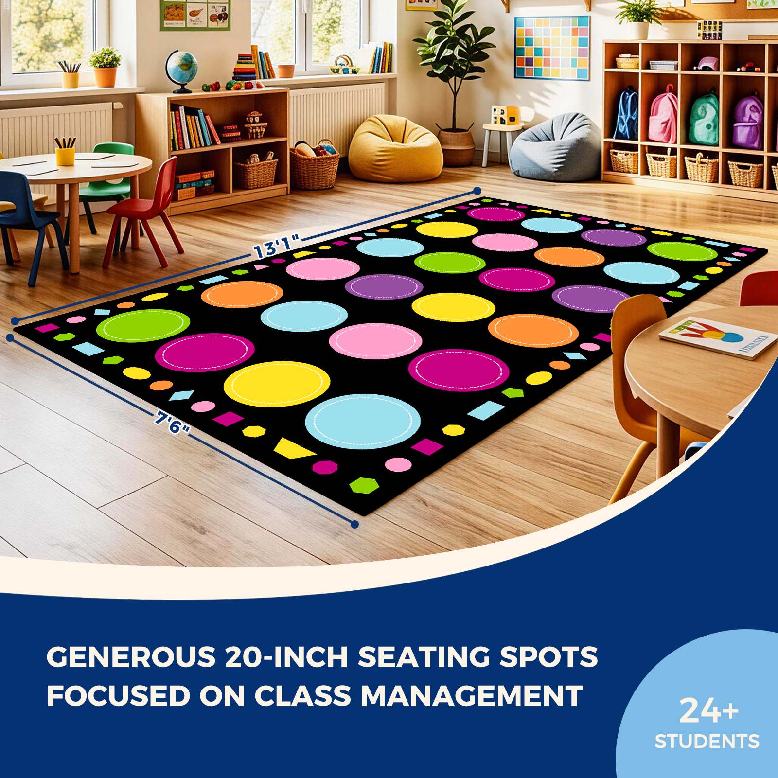 Pastel Macaron Classroom Rug