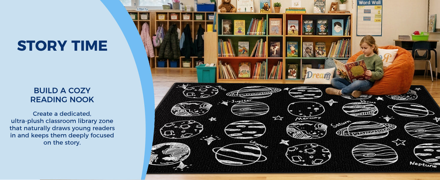 20-Seat Solar System Classroom Rug classroom rug scene image 7