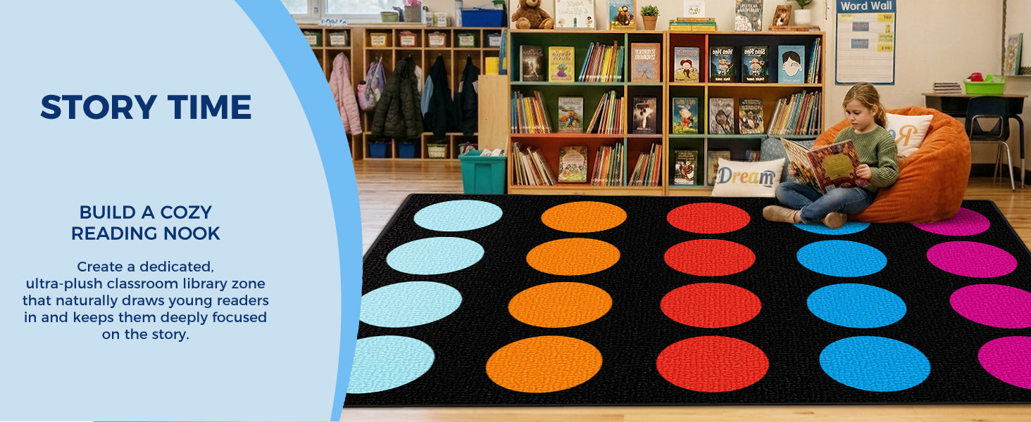 20-Spot Color Circle Classroom Rug classroom rug scene image 7