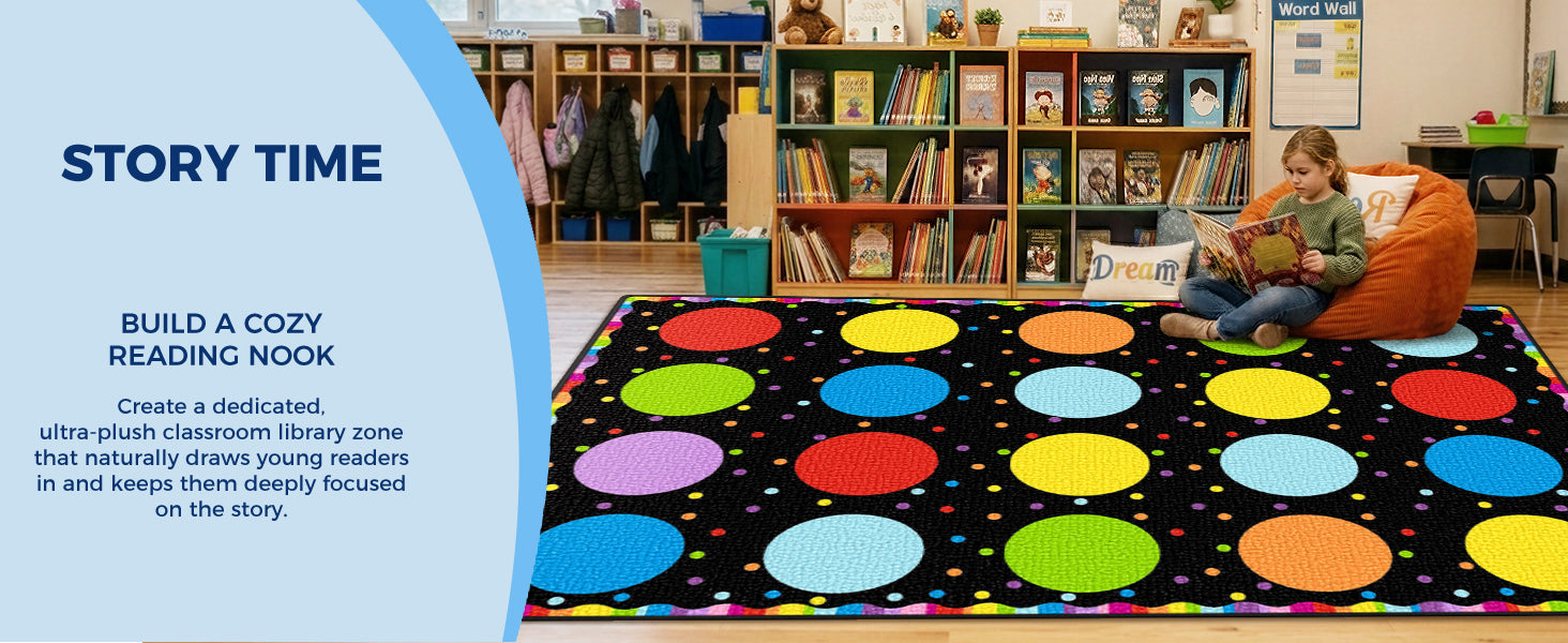 20-Seat Confetti Dot Classroom Rug classroom rug scene image 7