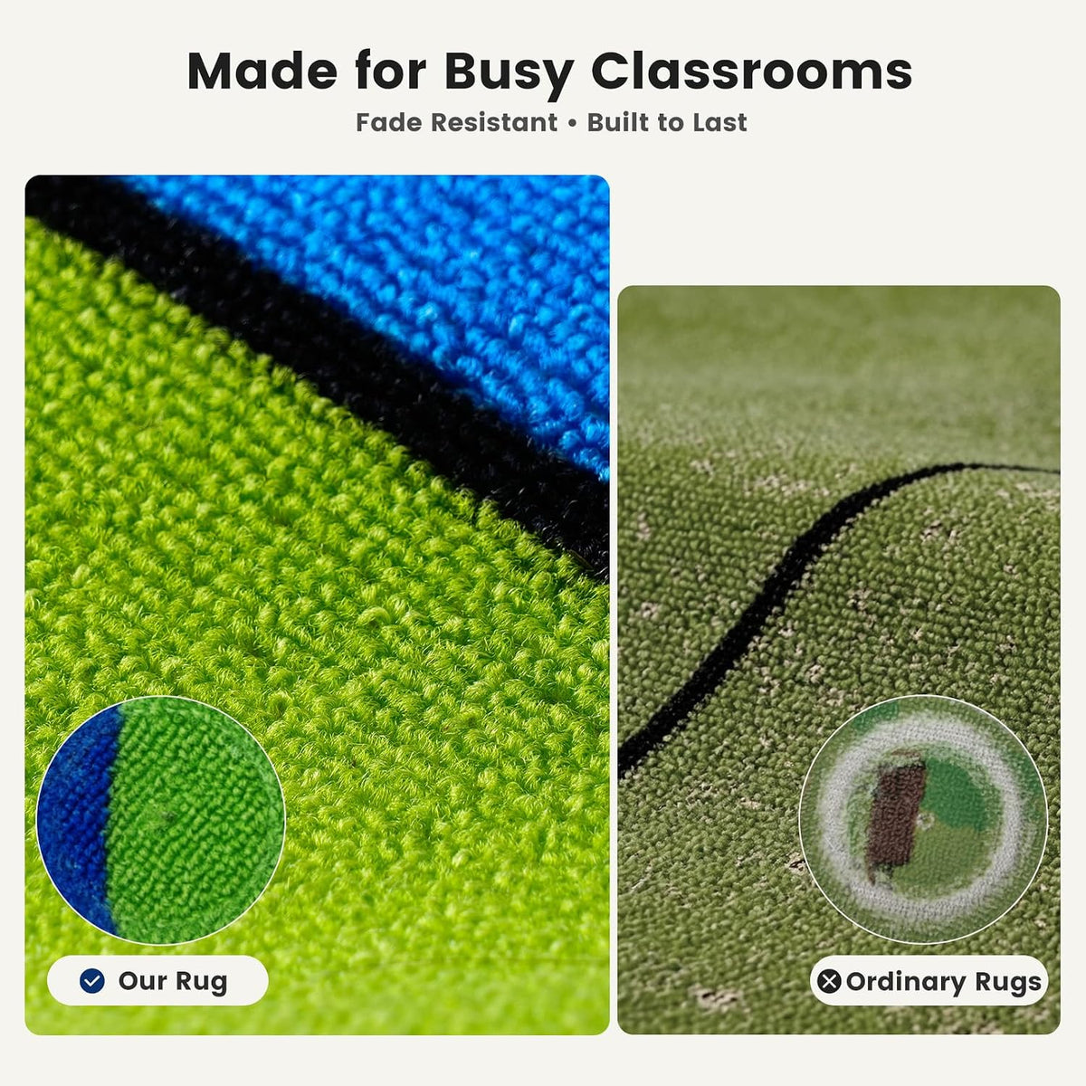 Calm Circles 24-Spot Classroom Rug