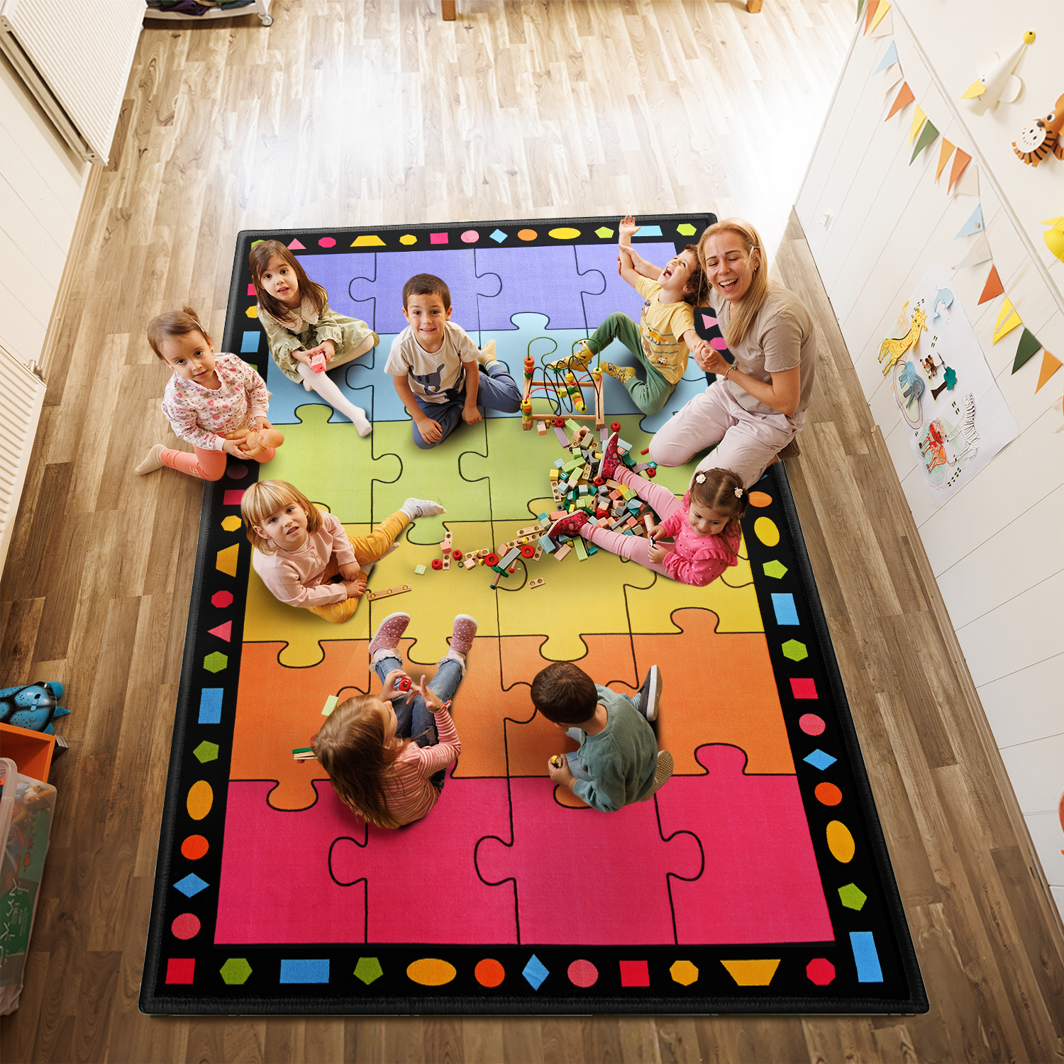 Colorful Seating Activity Classroom Rug By Booooom Jackson
