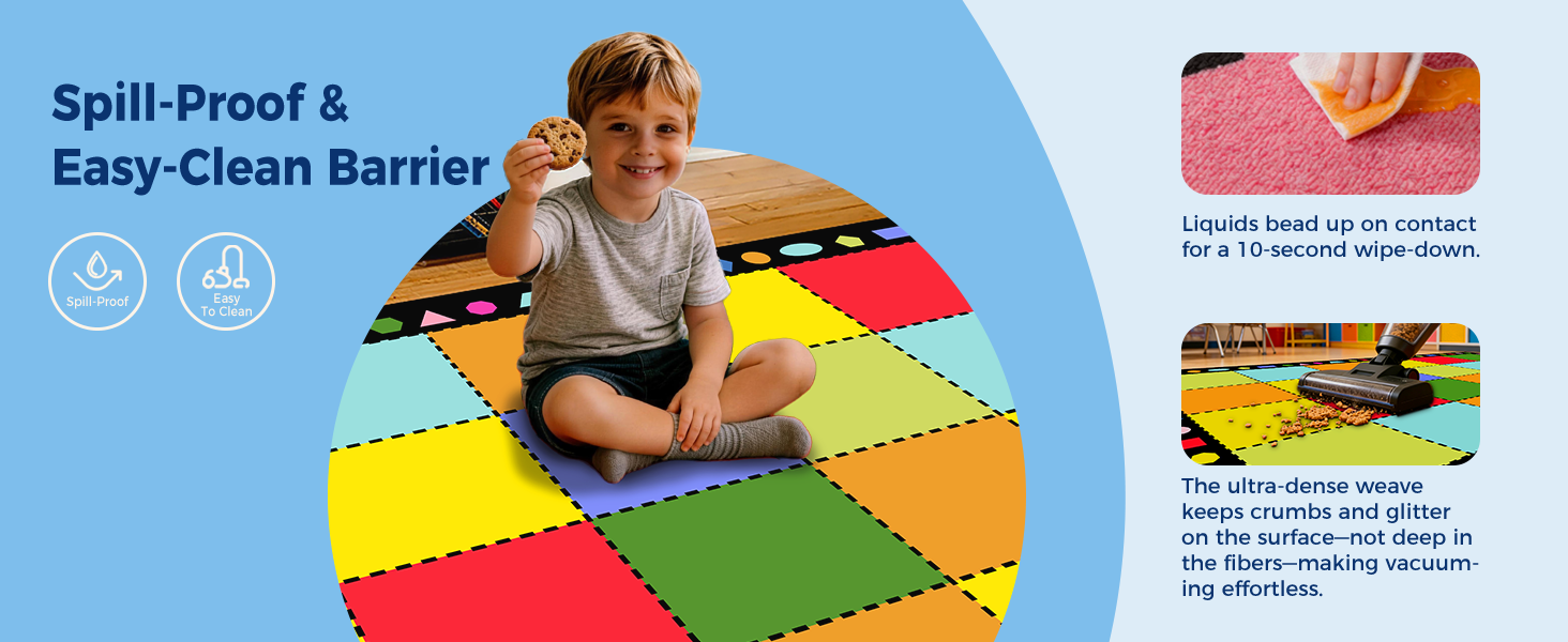 Multicolor Grid Classroom Seating Rug classroom rug scene image 3