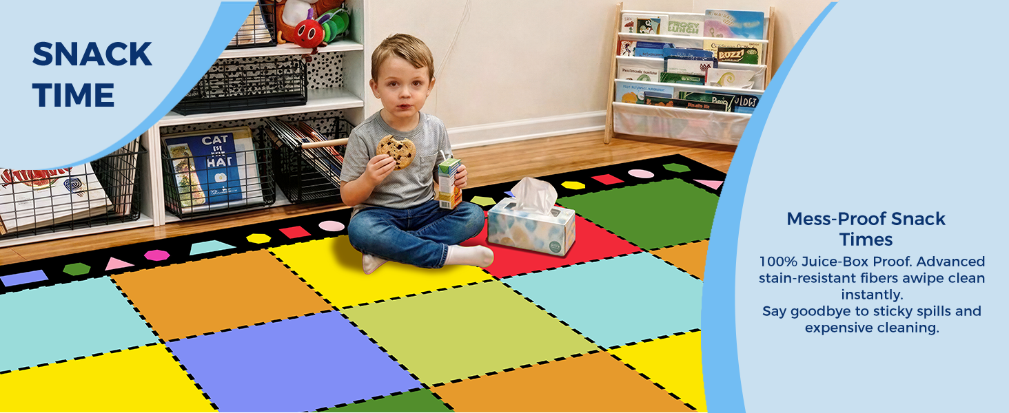 Multicolor Grid Classroom Seating Rug classroom rug scene image 9