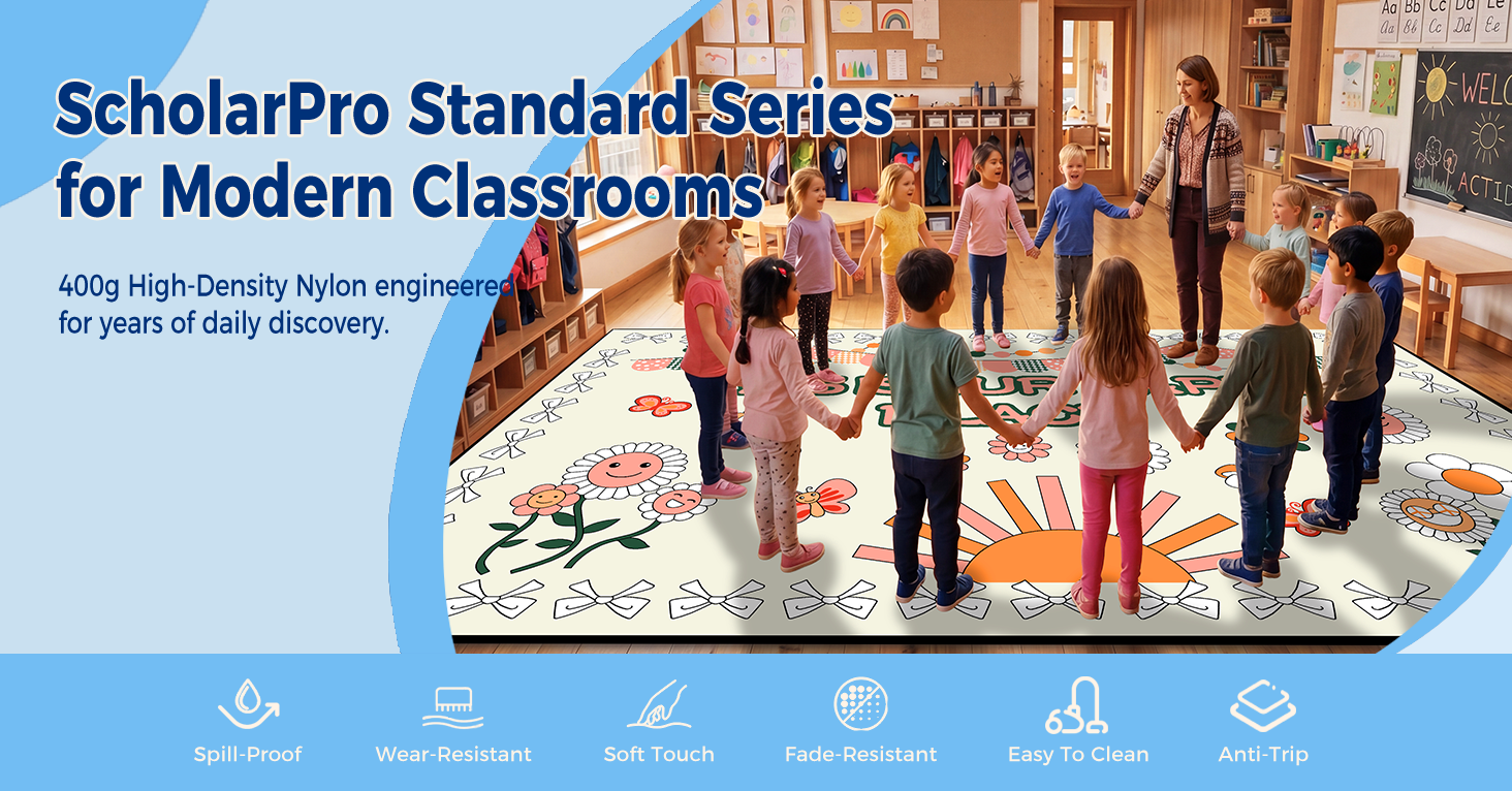 Our Happy Place Classroom Rug classroom rug scene image 1