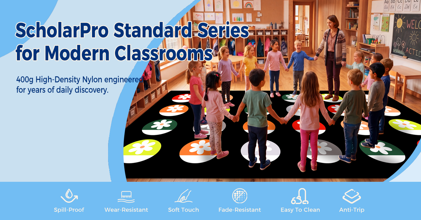 Circle Daisy Classroom Rug classroom rug scene image 1