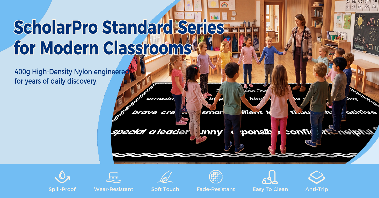 Positive Affirmation Classroom Rug classroom rug scene image 1