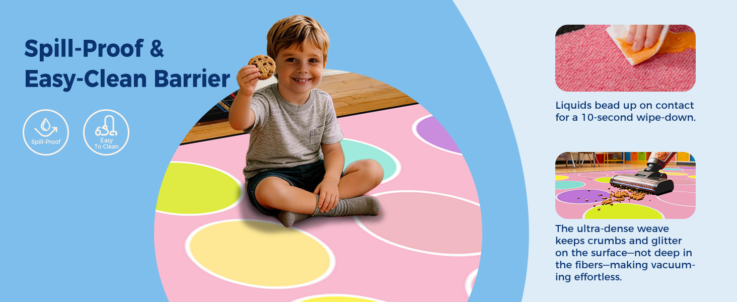 Pink Pastel Dots Classroom Seating Rug classroom rug scene image 3
