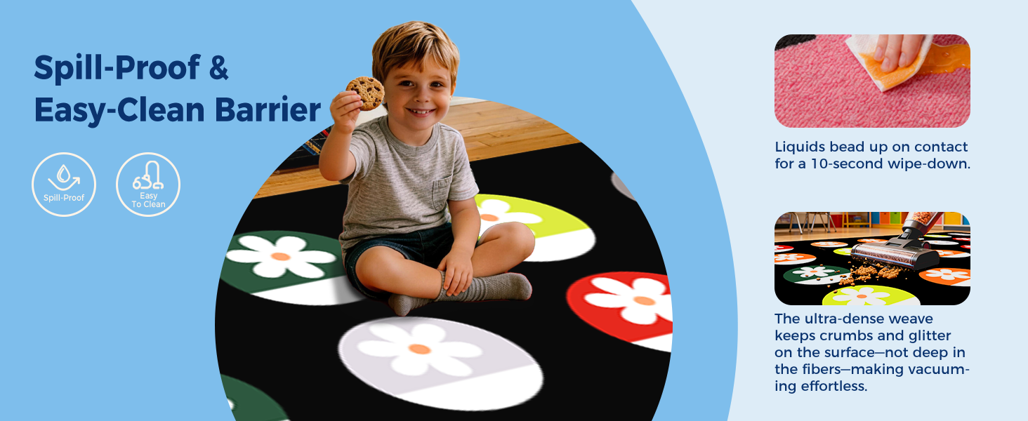 Circle Daisy Classroom Rug classroom rug scene image 3