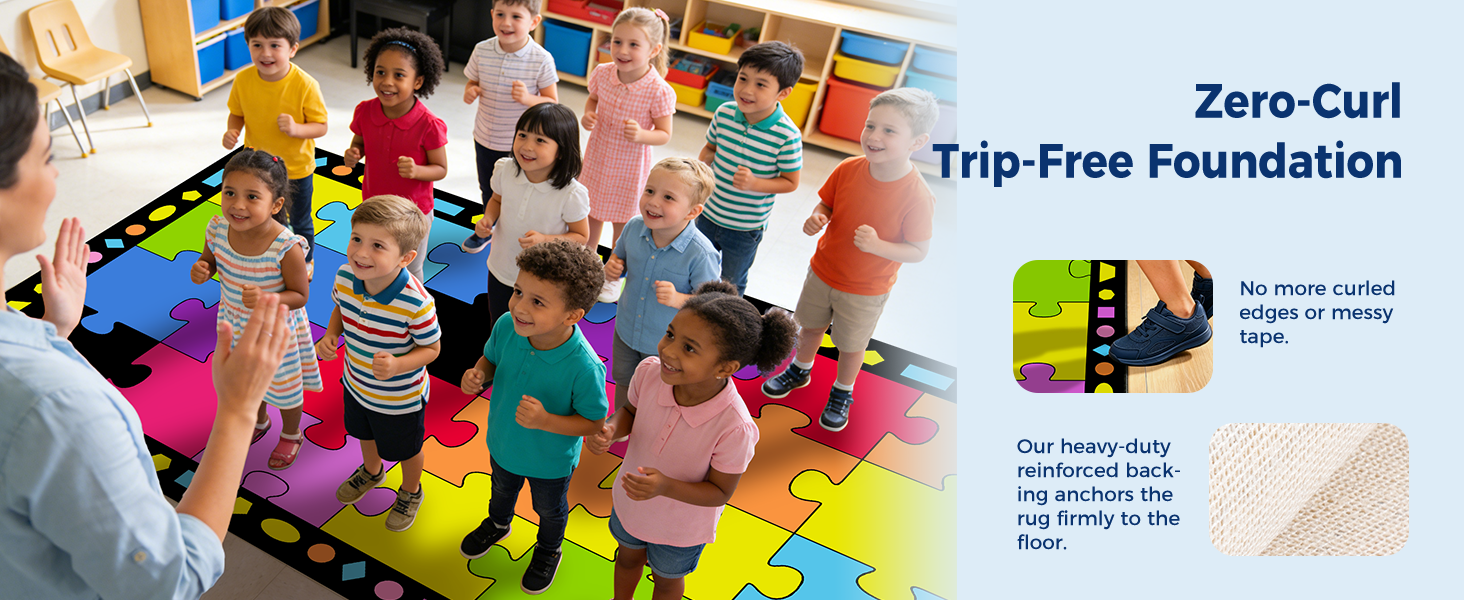Puzzle Paradise Color Block Classroom Rug classroom rug scene image 4