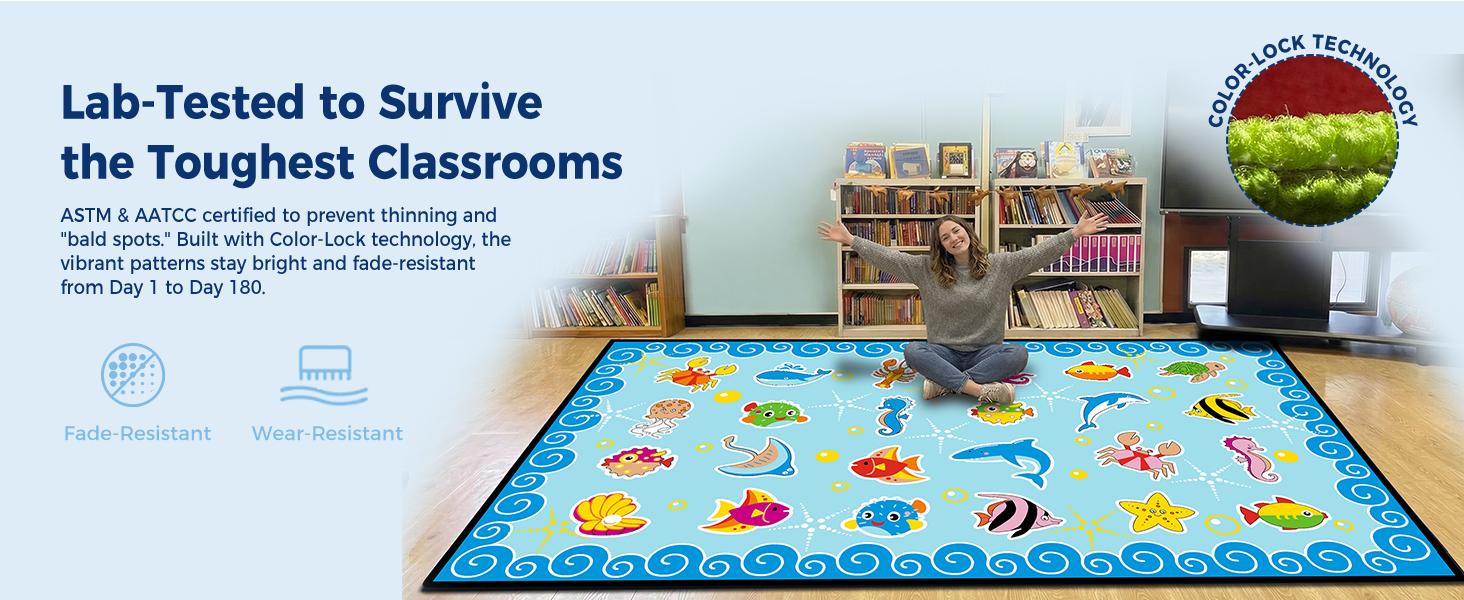 Ocean Animals Classroom Rug classroom rug scene image 6