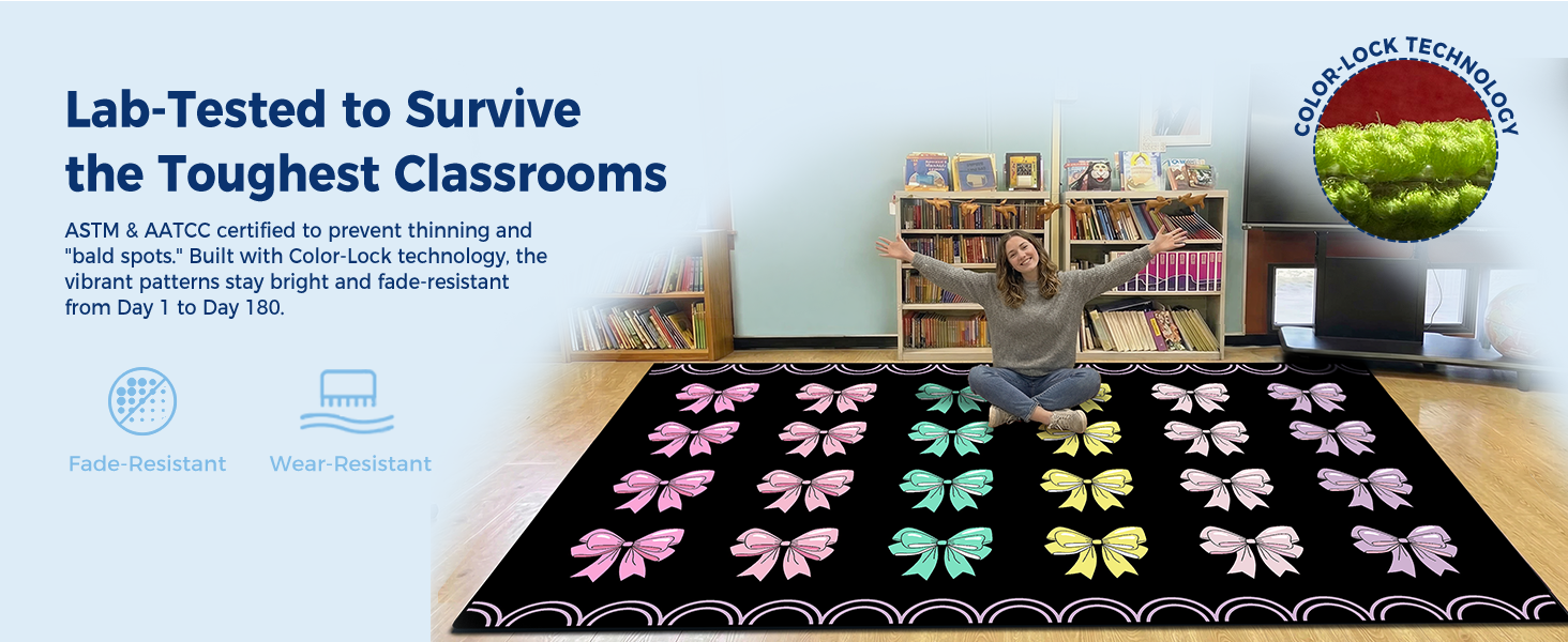 Scalloped Bow Classroom Rug classroom rug scene image 5