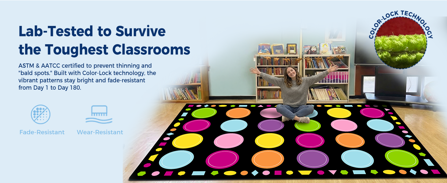 Pastel Macaron Classroom Rug classroom rug scene image 6