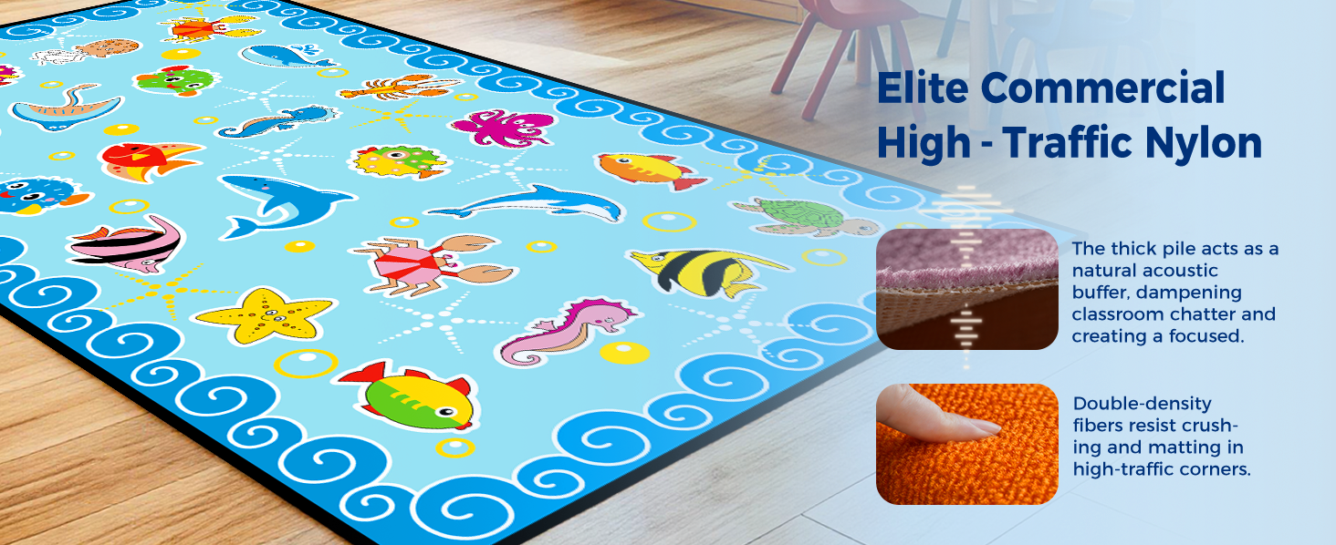 Ocean Animals Classroom Rug classroom rug scene image 2