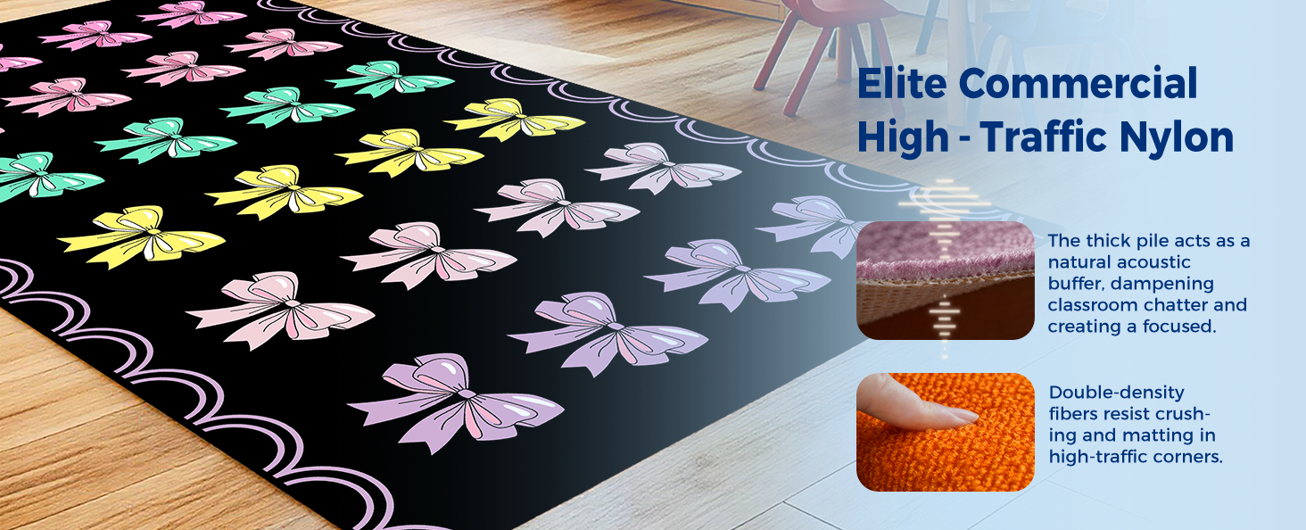 Scalloped Bow Classroom Rug classroom rug scene image 6