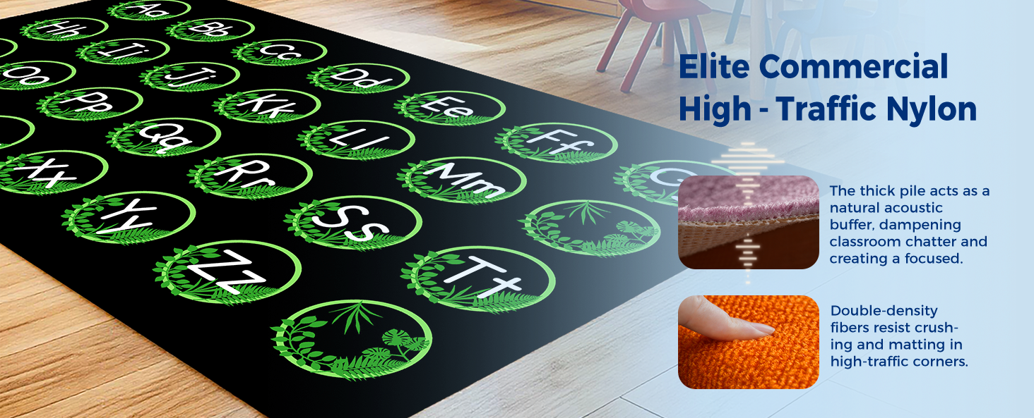 Leaf Alphabet Classroom Rug classroom rug scene image 6