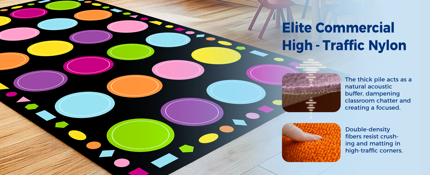 Pastel Macaron Classroom Rug classroom rug scene image 2
