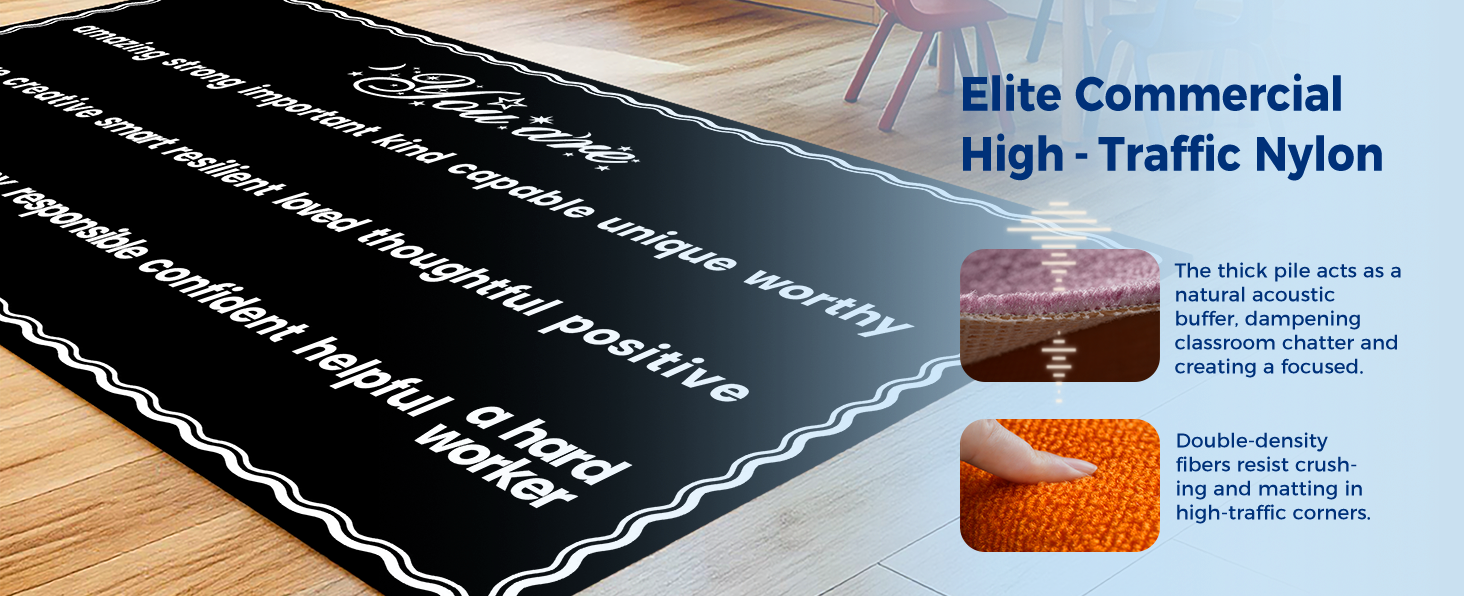 Positive Affirmation Classroom Rug classroom rug scene image 2