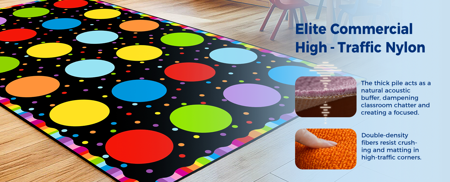 Colorful Gradient Circle Classroom Seating Rug classroom rug scene image 2
