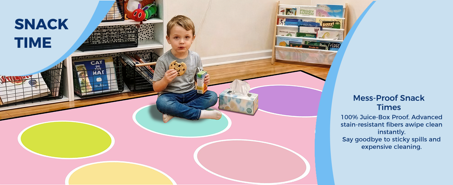 Pink Pastel Dots Classroom Seating Rug classroom rug scene image 9