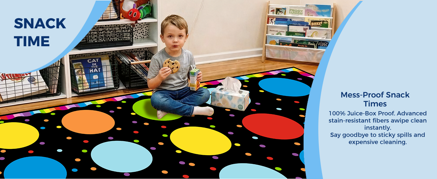Colorful Gradient Circle Classroom Seating Rug classroom rug scene image 9