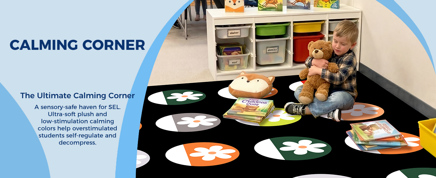 Circle Daisy Classroom Rug classroom rug scene image 10