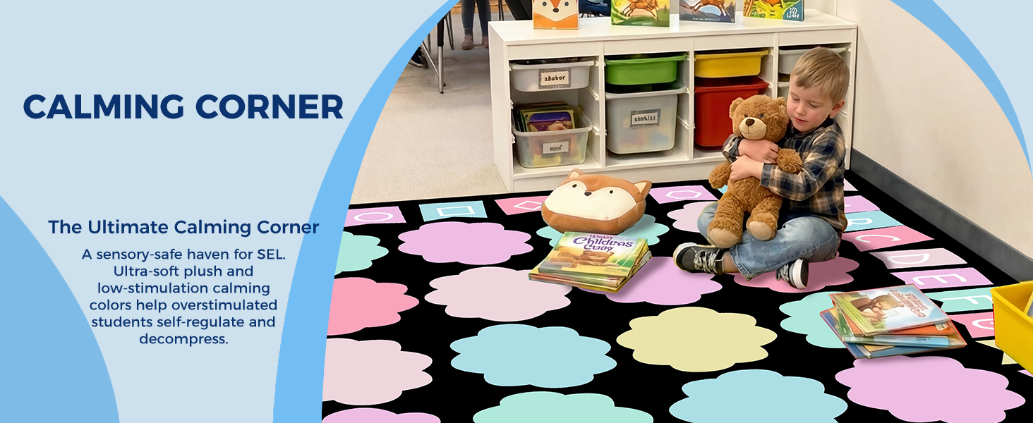 Pastel Cloud Classroom Rug classroom rug scene image 10