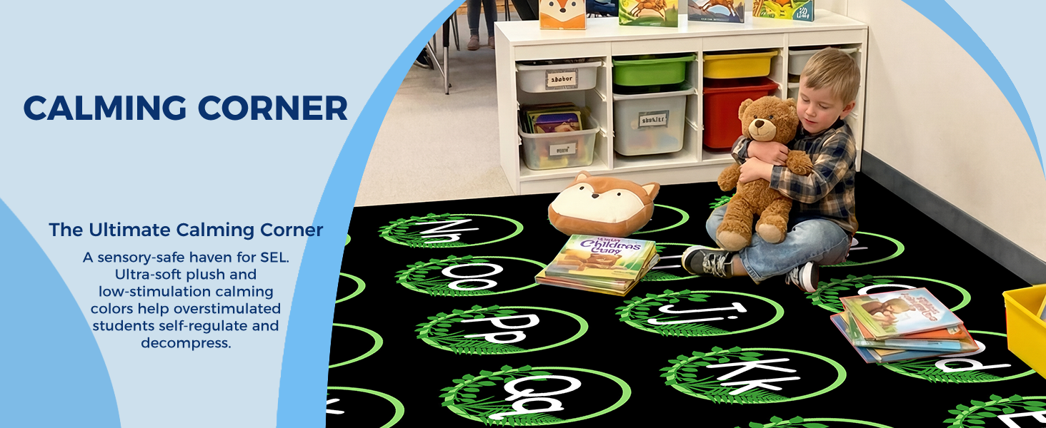 Leaf Alphabet Classroom Rug classroom rug scene image 10