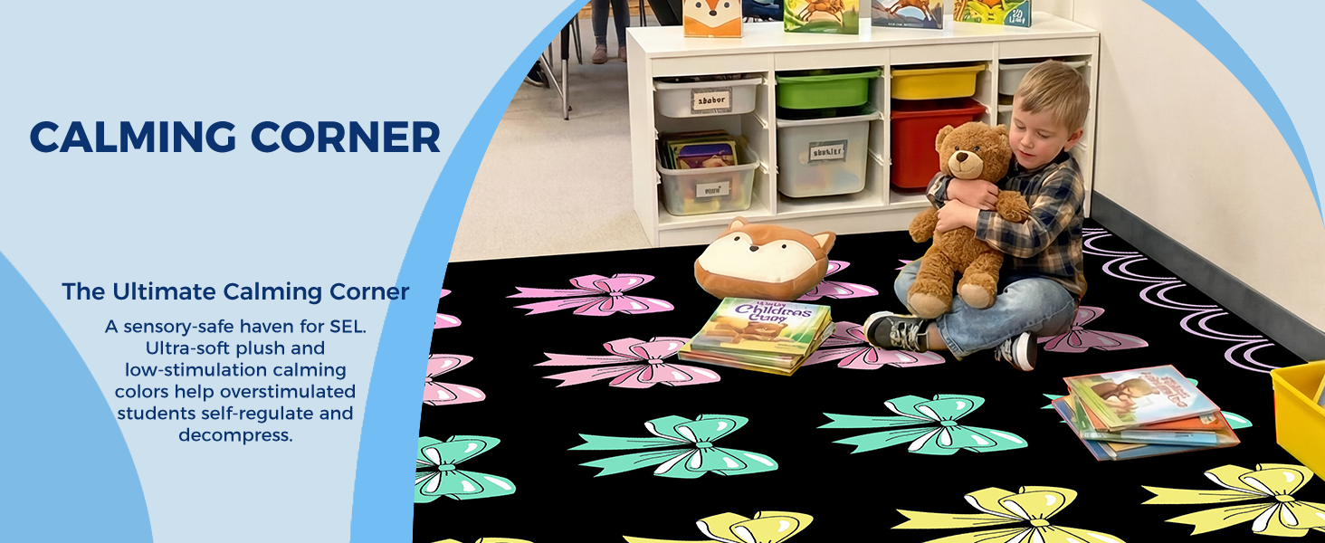 Scalloped Bow Classroom Rug classroom rug scene image 10