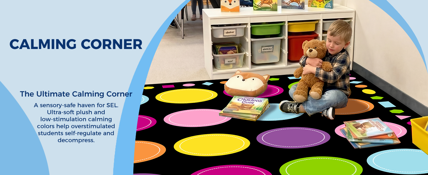 Pastel Macaron Classroom Rug classroom rug scene image 10