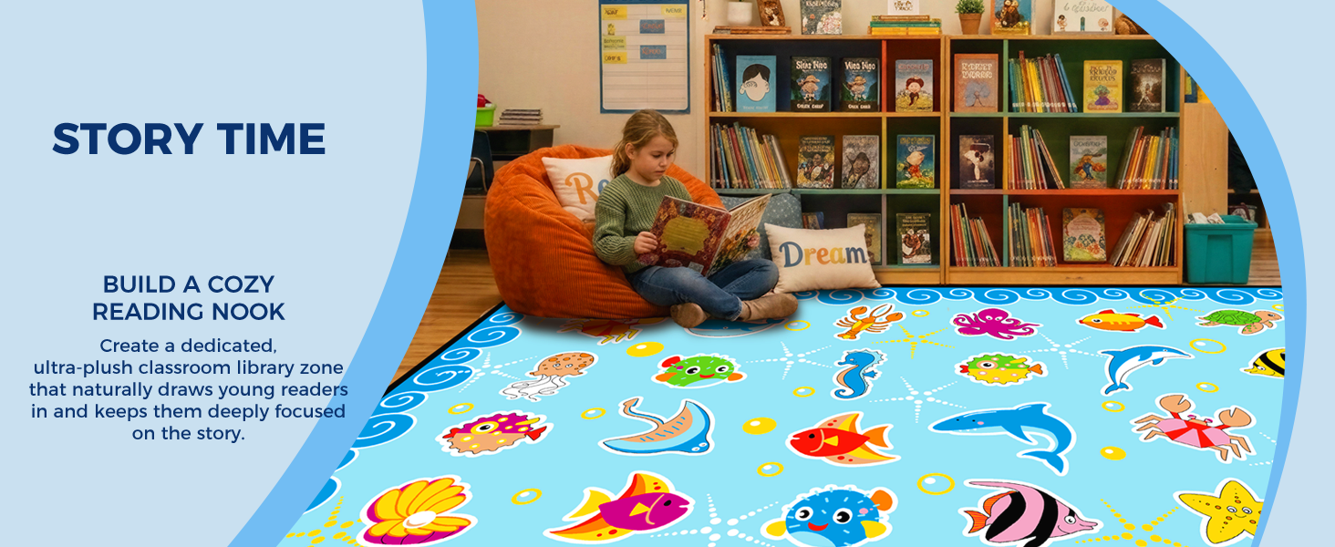 Ocean Animals Classroom Rug classroom rug scene image 11