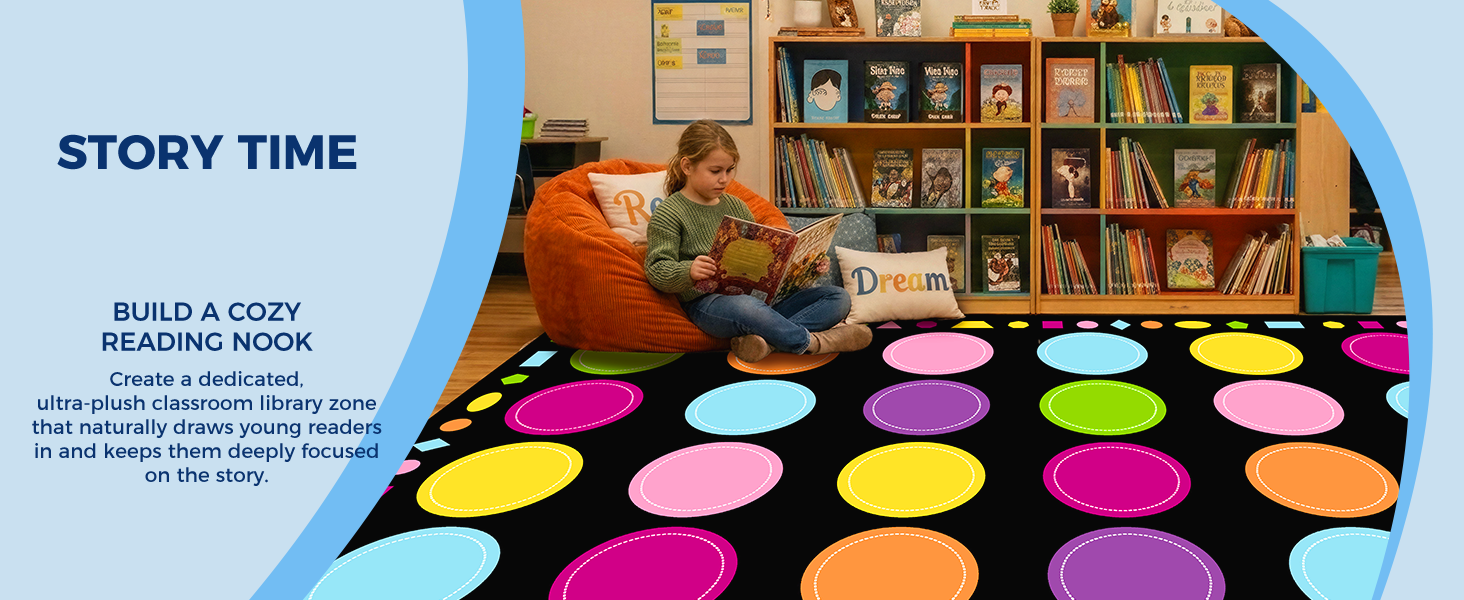 Pastel Macaron Classroom Rug classroom rug scene image 11
